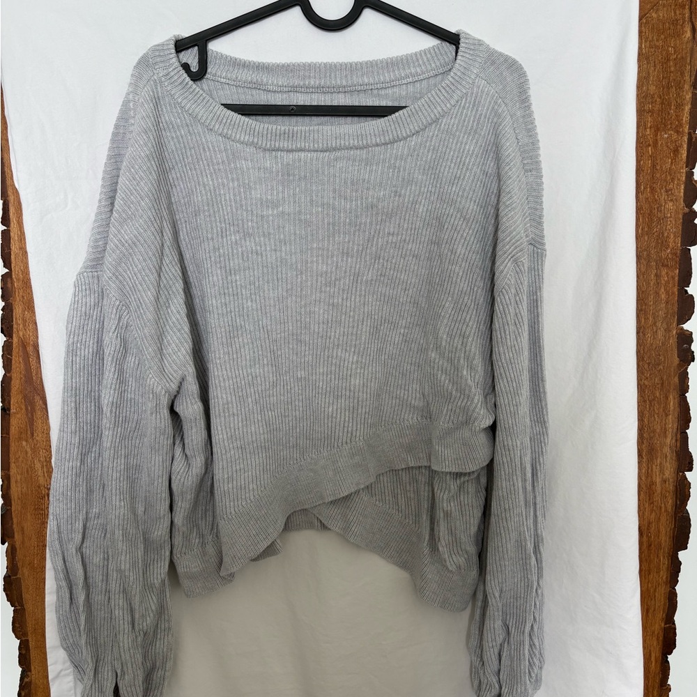 Lululemon Cozy Ribbed Cropped Sweater - Light Gray